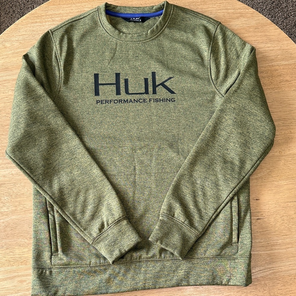 Huk Men's Olive Crewneck Sweater